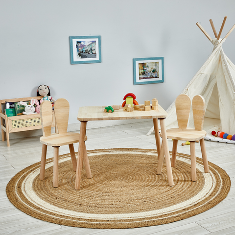 Piney Montessori Table & Bunny Ears Chair Set