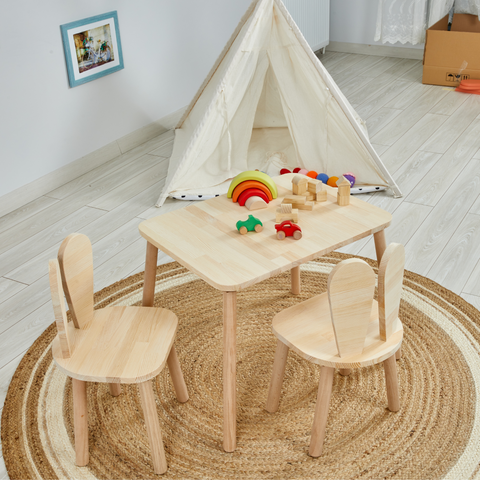Piney Montessori Table & Bunny Ears Chair Set