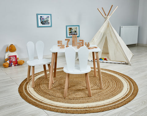 Snowflake Wooden Kids Table and Chair Set