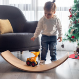 Wooden Balance Board with Pink Felt