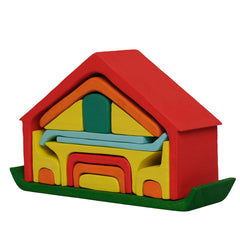 16 pcs Wooden Puzzle Dolls' House