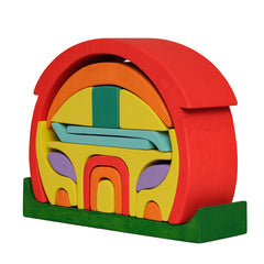 18 pcs Rainbow Puzzle Dolls' House