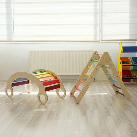 Wooden Rainbow Rocker Climbing Arch