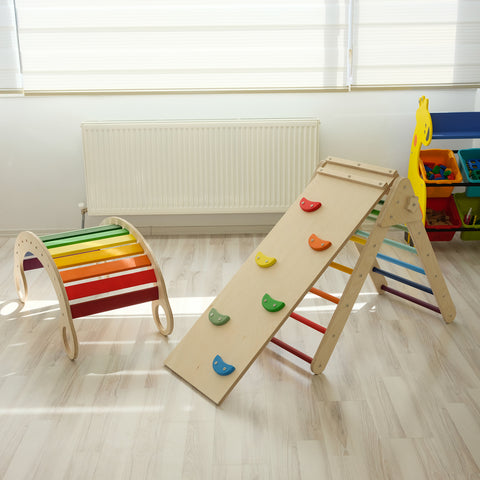 Wooden Rainbow Rocker Climbing Arch