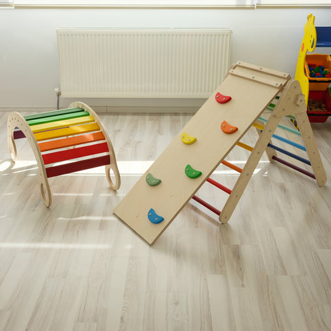 Wooden Rainbow Rocker Climbing Arch
