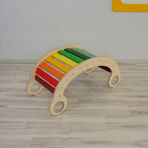 Wooden Rainbow Rocker Climbing Arch