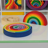Large 12 Pcs Stacking Toy Rainbow Blue (29 cm)