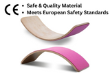 Wooden Balance Board with Pink Felt